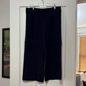 Elegant Navy Wide-Leg Sweater Pants